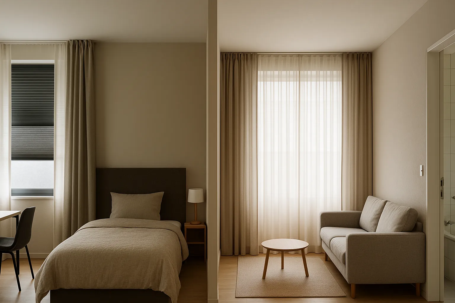 Licht- & Sichtschutz im Duo – Plissee und Gardine abgestimmt für Homeoffice, Schlafzimmer, Wohnraum und Bad Licht- und Sichtschutz im Duo mit Plissee und Gardine für Homeoffice, Schlafzimmer, Wohnraum und Bad – blendfreies Arbeiten, Verdunkelung, großzügige Raumwirkung und feuchtraumgeeigneter Sichtschutz