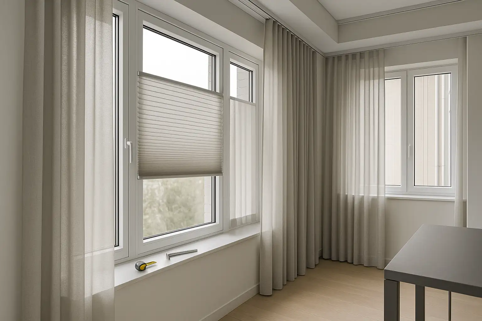 Küche/Essen: pflegeleichte Oberflächen, Plissee mit Thermobeschichtung, transparente Gardine