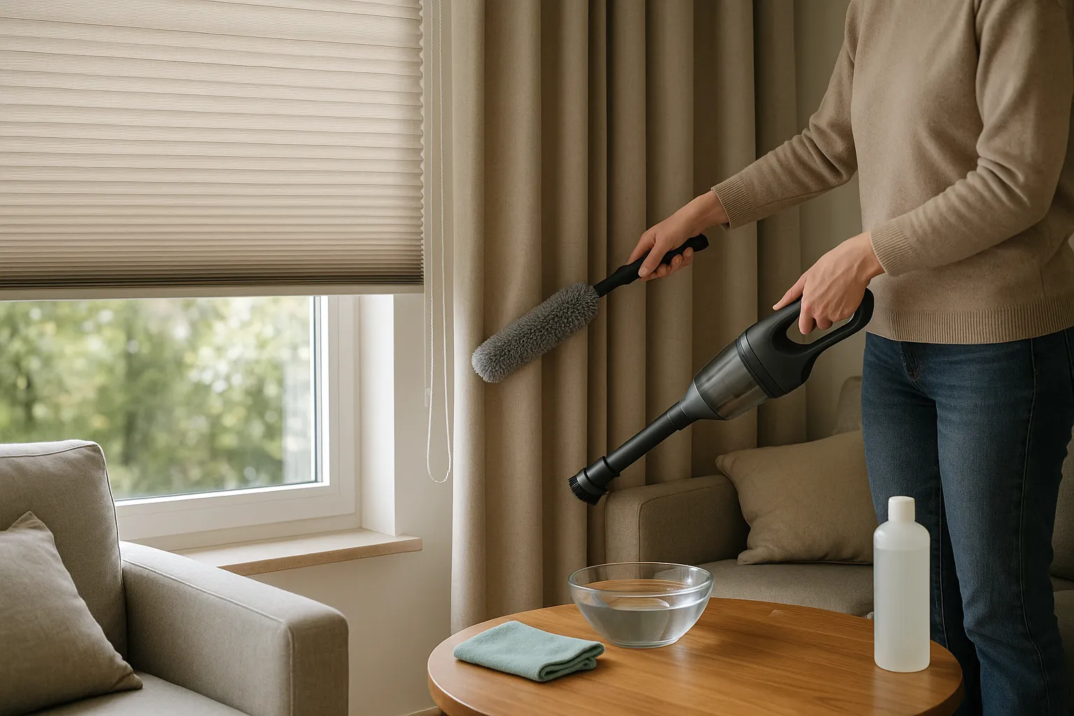 Plissees und Gardinen pflegen und reinigen – langlebige Harmonie bewahren Plissees und Gardinen Pflege und Reinigung, präzise Lichtmodulation, sanfte Raumakzente, materialschonende Säuberung, staubfreie Fensterdekoration, intakte Schienen und Zugschnüre